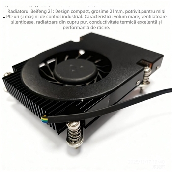 Răcitor CPU pentru socketuri 1200/1155/1700, cu două țevi din cupru, rulment hidraulic, 2500 RPM