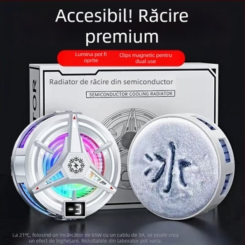 Răcitor pentru telefon cu afișaj digital, clips magnetic pe spate, răcire cu semiconductori, interfață Type-C, carcasă din aliaj