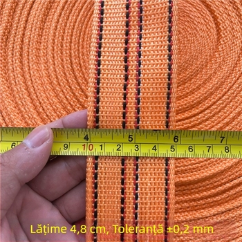 Sfoară de legare pentru securizarea încărcăturilor, sfoară plată din nailon; lungimi 10,38 m / 15,38 m / 20,3 m; lățime 2 mm