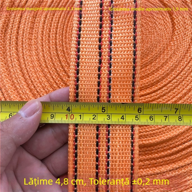 Sfoară de legare pentru securizarea încărcăturilor, sfoară plată din nailon; lungimi 10,38 m / 15,38 m / 20,3 m; lățime 2 mm