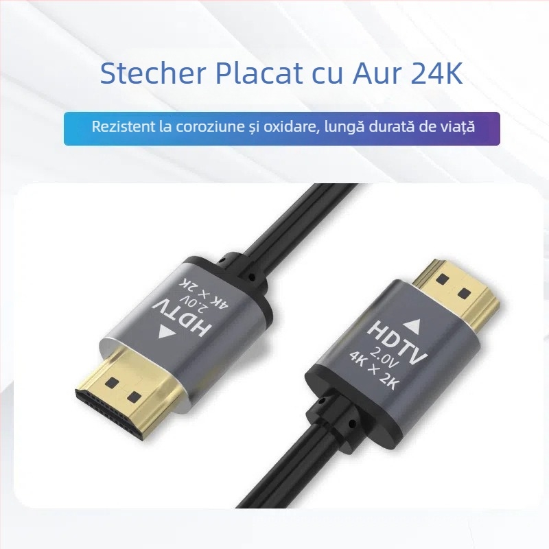 Cabl HDMI 2.0 de înaltă definiție pentru 4K60, conductor din aliaj, placat cu aur, lungime 1,5–30 m