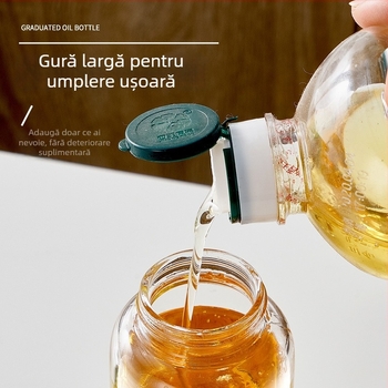 Set sticle din sticlă pentru ulei - fără scurgeri, sistem de pulverizare prin apăsare, mare capacitate, rezistent la temperaturi înalte, pentru bucătărie