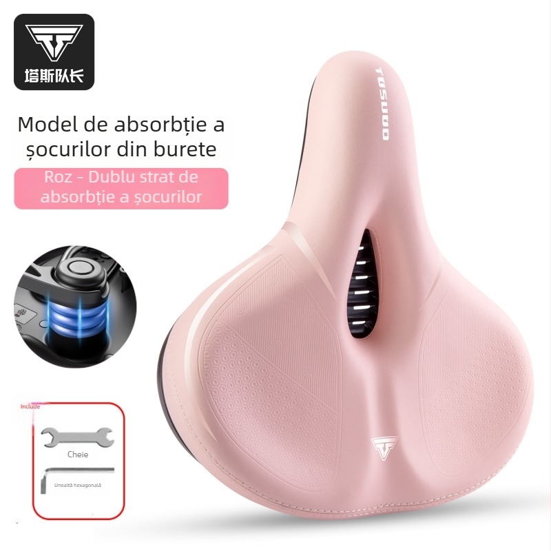 Șa de bicicletă Tosuod Ts-912azd, piele PU antiderapantă + burete cu densitate înaltă; impermeabilă; absorbție a șocurilor; respirabilă.