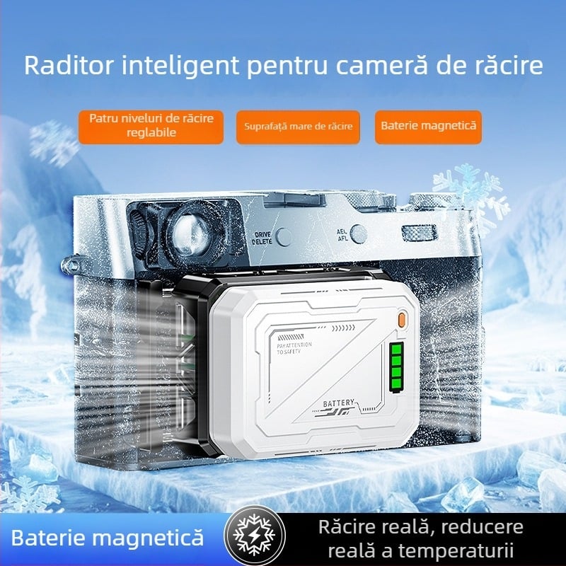 Radiator de răcire pentru cameră, cu răcire pe semiconductori, control inteligent al temperaturii, afișaj digital în patru trepte, universal pentru mai multe modele de camere, HKII C-3 — ~15 W, 200 g, aliaj PC+ aluminiu