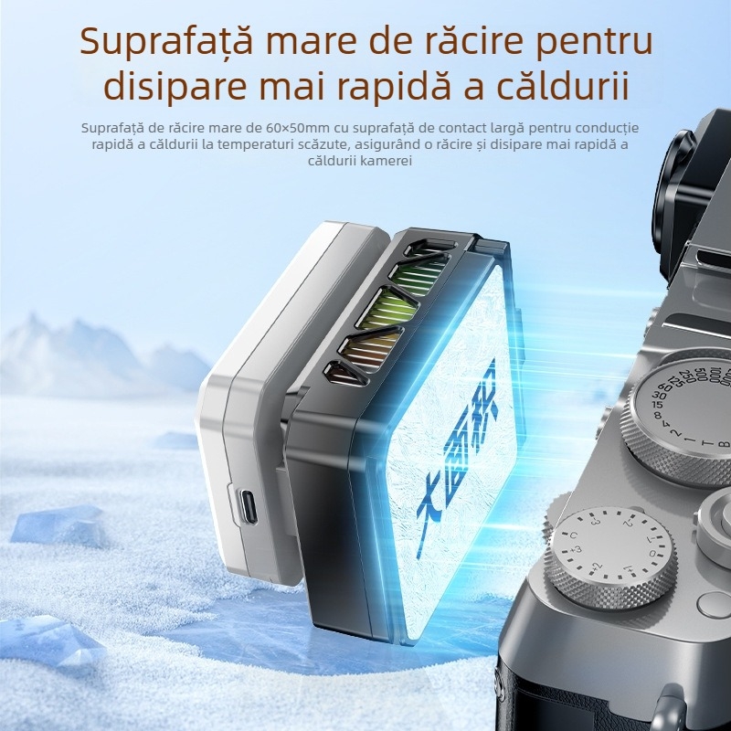 Radiator de răcire pentru cameră, cu răcire pe semiconductori, control inteligent al temperaturii, afișaj digital în patru trepte, universal pentru mai multe modele de camere, HKII C-3 — ~15 W, 200 g, aliaj PC+ aluminiu