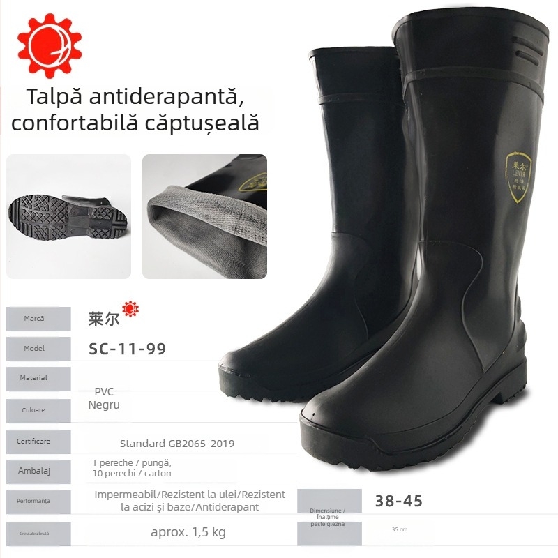 Lair cizme din PVC pentru industria alimentară – rezistente la ulei, impermeabile, rezistente la acizi și alcalii