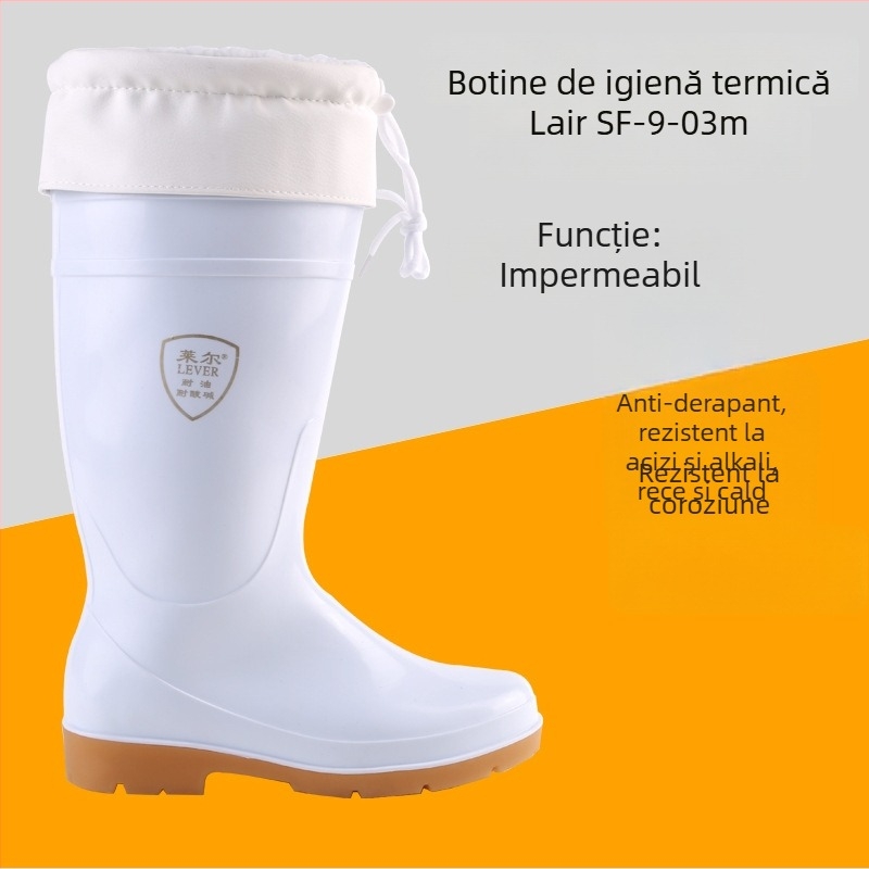 Ghete PVC pentru industria alimentară, căptușite cu bumbac, impermeabile, antiderapante, rezistente la uleiuri și la acizi