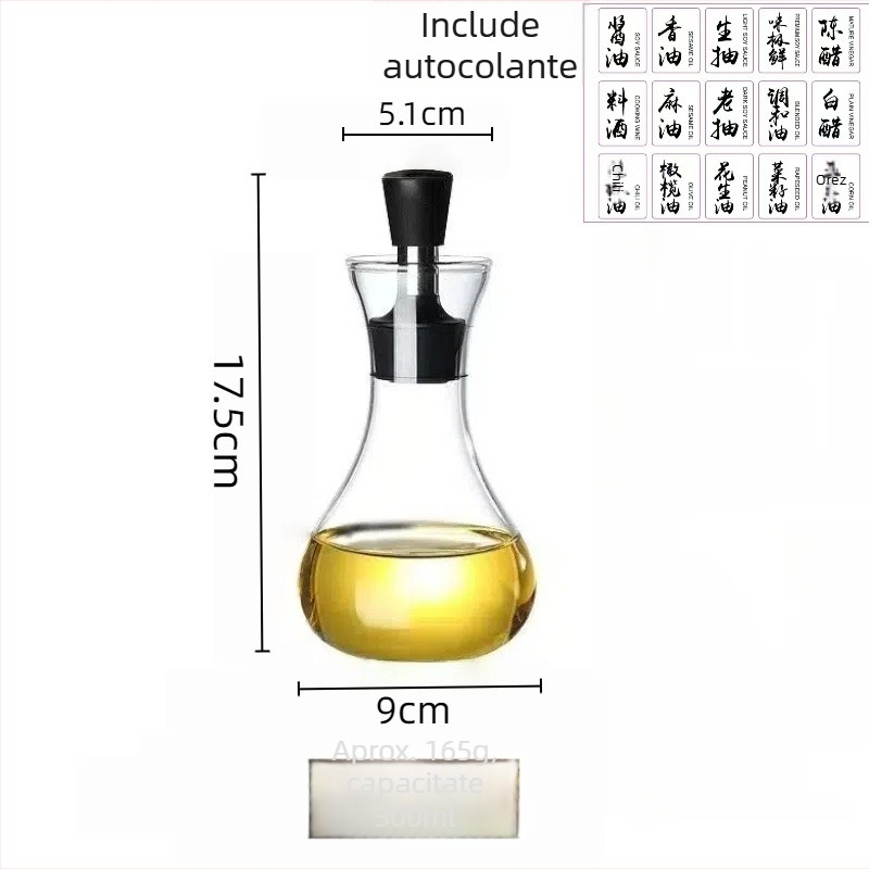 Xiangyun ruiqi Recipient pentru ulei din sticlă borosilikată - fără plumb, etanș la scurgeri, design modern