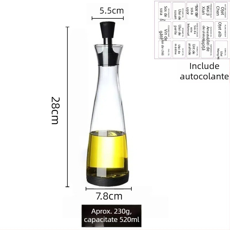 Xiangyun ruiqi Recipient pentru ulei din sticlă borosilikată - fără plumb, etanș la scurgeri, design modern