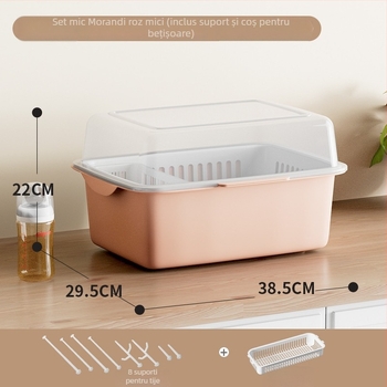 Cutie de depozitare pentru accesorii de hrănire pentru bebeluși cu capac, compartiment dublu pentru depozitarea laptelui praf, marca Xiong zhecha, depozitare pentru ustensile de curățare, organizare bucătărie