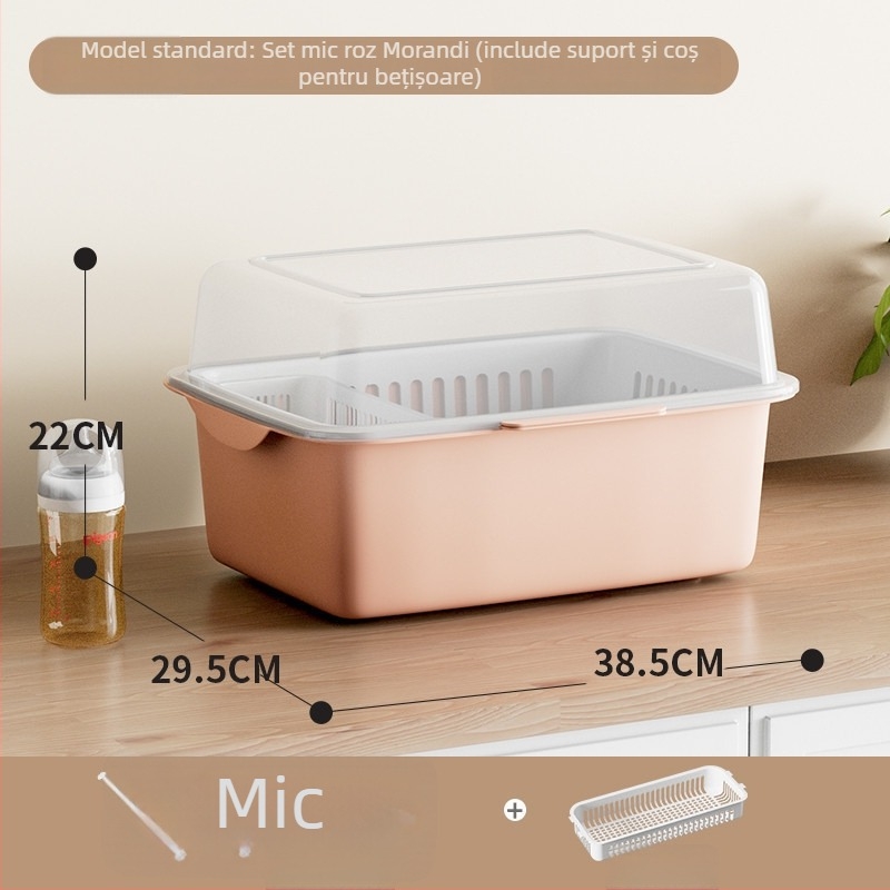 Cutie de depozitare pentru accesorii de hrănire pentru bebeluși cu capac, compartiment dublu pentru depozitarea laptelui praf, marca Xiong zhecha, depozitare pentru ustensile de curățare, organizare bucătărie