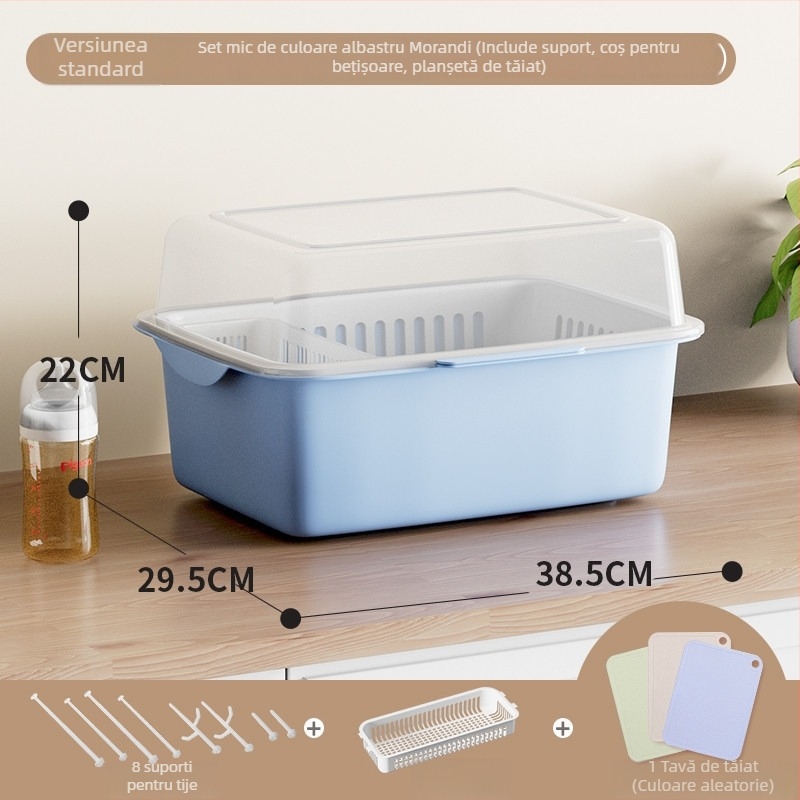 Cutie de depozitare pentru accesorii de hrănire pentru bebeluși cu capac, compartiment dublu pentru depozitarea laptelui praf, marca Xiong zhecha, depozitare pentru ustensile de curățare, organizare bucătărie