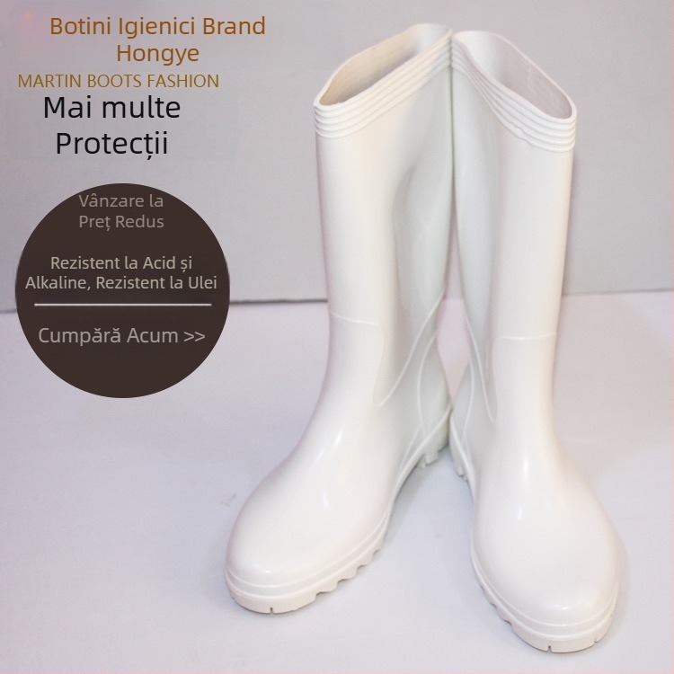 Ghete PVC pentru industria alimentară – antiderapante și impermeabile, material PVC, potrivite pentru procesarea alimentelor și manipularea chimică, rezistente la acizi și baze