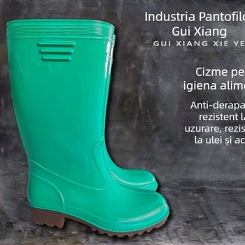 Cizme de ploaie cu tub lung, antiderapante, rezistente la ulei, rezistente la acizi, PVC, model A20