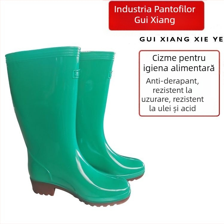 Cizme de ploaie cu tub lung, antiderapante, rezistente la ulei, rezistente la acizi, PVC, model A20