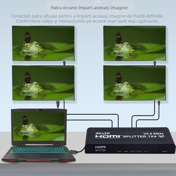 HDMI comutator/distribuitor 2.0, 1x4 Splitter, 4K60Hz