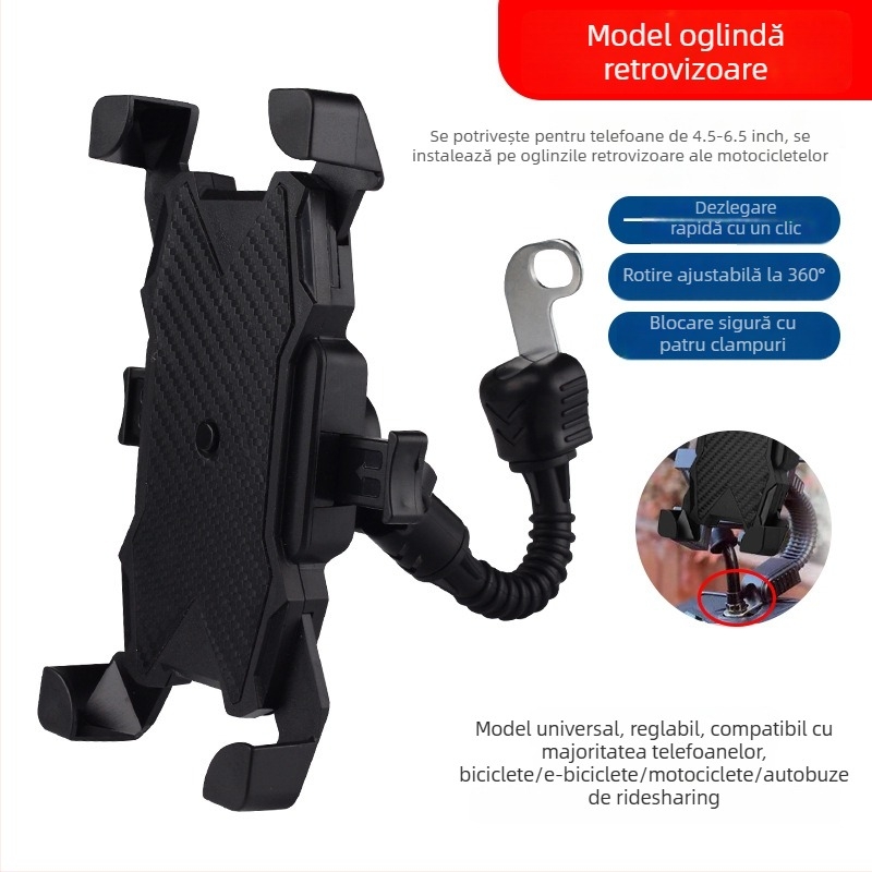 Suport pentru telefon pentru motocicletă – ABS, Antișoc, Anti-vibratii, Montură pentru vehicul portabil, Model L-655