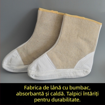 Șosete din lână de filț pentru căldură, protecție împotriva frigului — Material: lână de filț; Tip: Păstrează căldura; Funcție: Ține frigul afară
