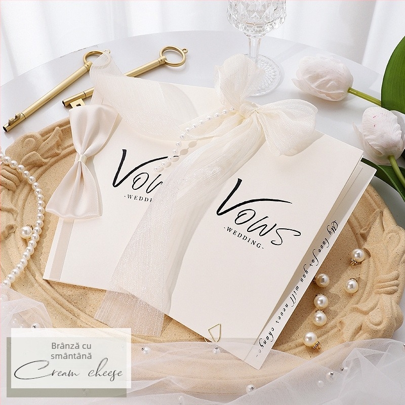 Carte de nuntă cu jurământ — scrisă de mână, stil european cu cerneală; Marcă: Unique; Material: Alte; Meșteșug: Alte; Categorie: Carte de salut