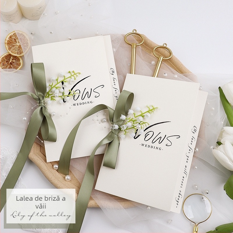 Carte de nuntă cu jurământ — scrisă de mână, stil european cu cerneală; Marcă: Unique; Material: Alte; Meșteșug: Alte; Categorie: Carte de salut