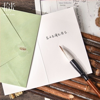 Carte de felicitare în stil vintage pentru Ziua Profesorului cu plic; hârtie, imprimare color; aspect scris de mână; potrivită pentru Birthday, Teacher's Day, Spring Festival, Mid-Autumn Festival, National Day; ambalaj de bază