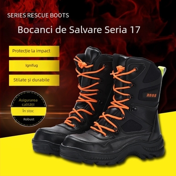 Cizme de salvare din cauciuc, rezistente la flăcări, pentru intervenții la incendii forestiere