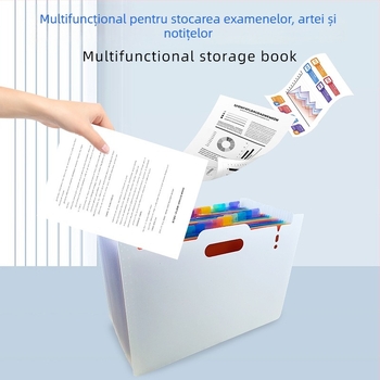 Mapă dosare acordeon vertical, 13 compartimente, plastic, grosime 0,8 mm, imprimare logo disponibilă