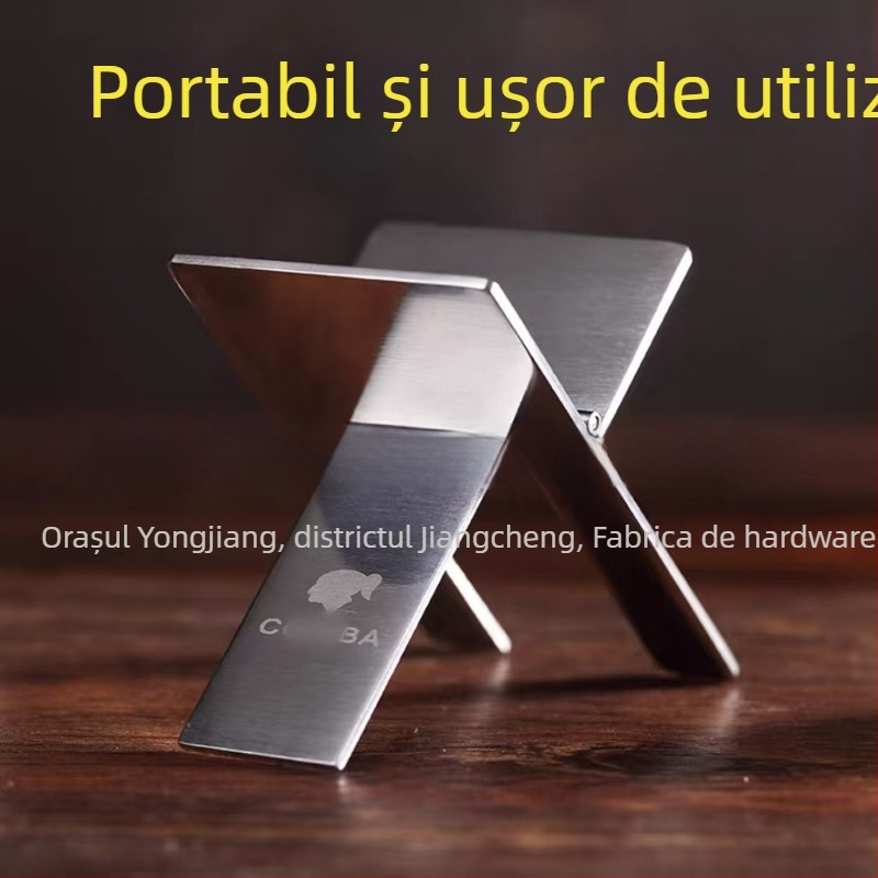 Suport pentru trabucuri din oțel inoxidabil, portabil, pliabil, lucrat manual, personalizabil, stil simplu-lux