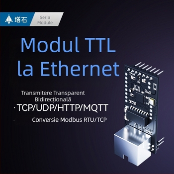 Modul TTL către Ethernet pentru serial, transmisie TCP/IP, port RJ45, Tower Stone TAS-LAN-751