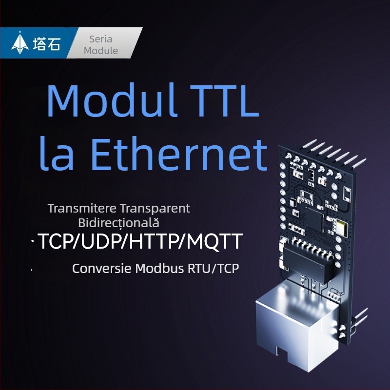 Modul TTL către Ethernet pentru serial, transmisie TCP/IP, port RJ45, Tower Stone TAS-LAN-751