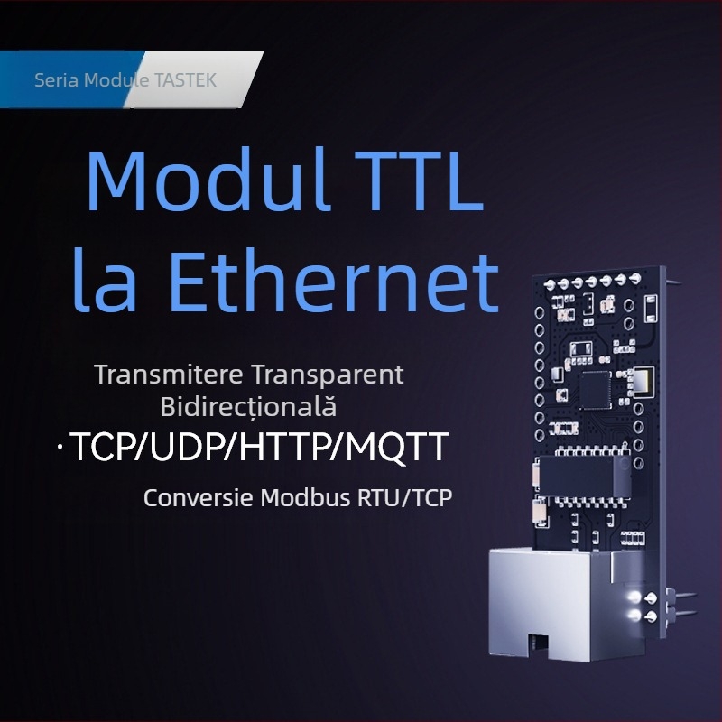 Modul TTL către Ethernet pentru serial, transmisie TCP/IP, port RJ45, Tower Stone TAS-LAN-751