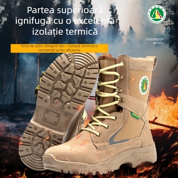Cizme de pompieri forestiere, cizme de intervenție rezistente la foc, antișoc și perforare, rezistente la uzură, încălțăminte de salvare