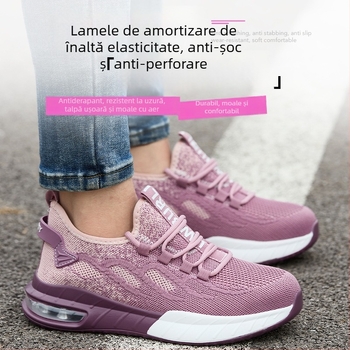Pantofi de protecție pentru femei cu talpă cu aer, vârf din oțel, protecție împotriva loviturilor și perforării, izolați
