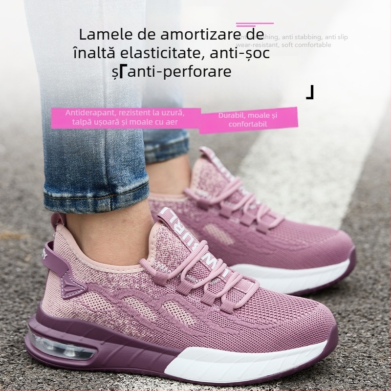 Pantofi de protecție pentru femei cu talpă cu aer, vârf din oțel, protecție împotriva loviturilor și perforării, izolați