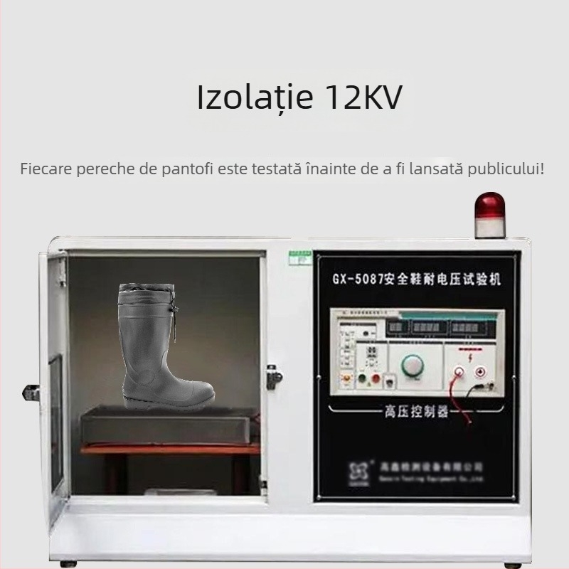 Cizme de ploaie de iarnă din PVC, căptușite, cu vârf din oțel și placă de oțel, anti-perforație, anti-șoc, antiderapante