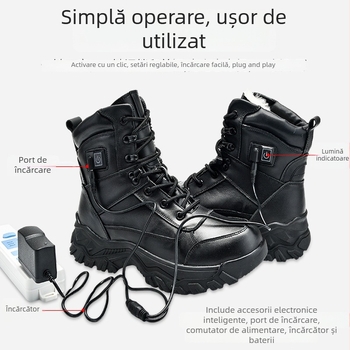 Cizme din piele cu încălzire electrică, protecție anti-perforație și izolație ignifugă