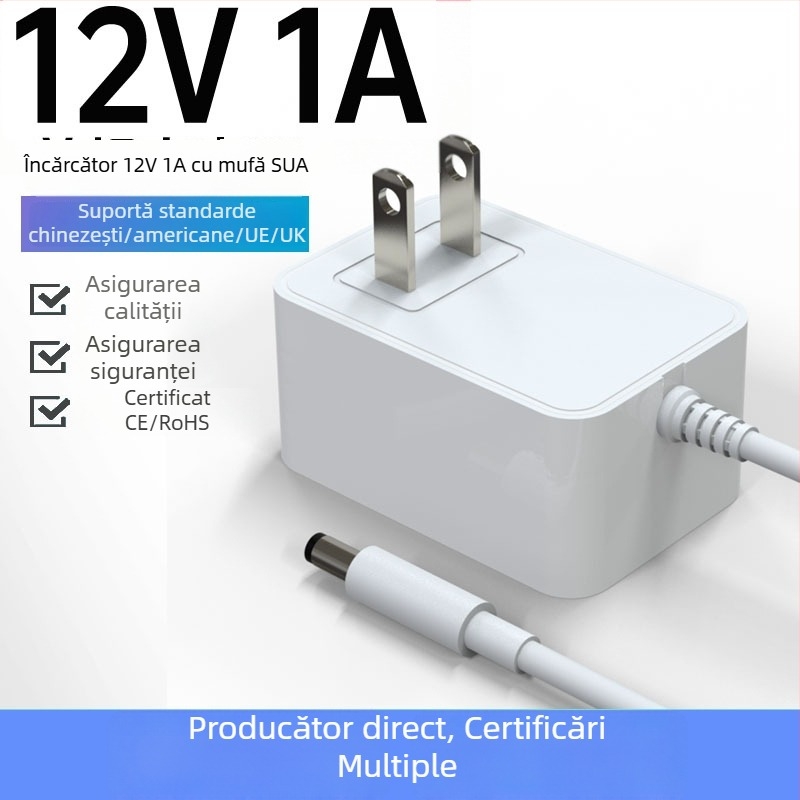 Adaptor de alimentare 12V 1A — certificat ETL US standard — pentru oglindă inteligentă de înfrumusețare și router de rețea