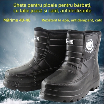 Ghete de ploaie pentru bărbați, iarnă, căptușite cu fleece și spumă, antiaderente, încălzite, pentru acvacultură și pescuit