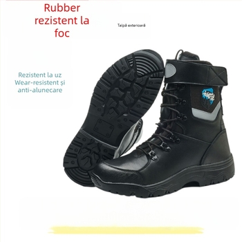 Ghete de protecție pentru pompieri forestieri, Tip 19, rezistente la foc, izolație termică, anti-perforație, anti-alunecare; Material: piele de vită + țesătură aramidă ignifugă