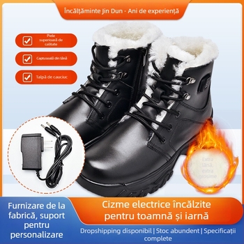 Cizme de protecție din piele, antiderapante și calde, Shield god king