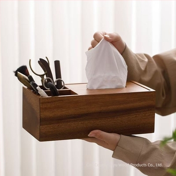 Cutie de depozitare pentru birou din lemn masiv, cu compartimente, stil modern minimalist, personalizare și imprimare logo disponibile