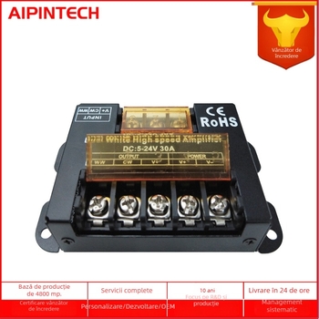 Amplificator de semnal LED pentru benzi cu trei culori (două culori) - AP-A22, 5-24V, terminal cu șurub, conectare în serie/paralel