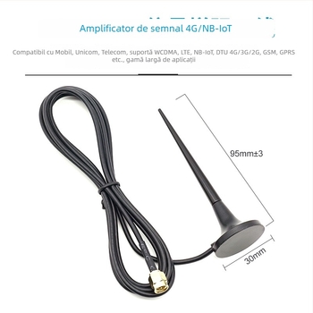 Antena cu ventuză mică pentru GSM/3G/4G LTE, câștig 3 dBi, benzi 824-960/1710-2690 MHz, pentru GPRS DTU Smart Meter