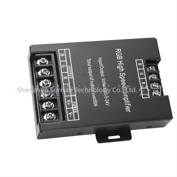 Amplificator semnal pentru bandă LED, carcasă metalică 30A, control PWM, 5-24V, rază de control 25 m, IP20