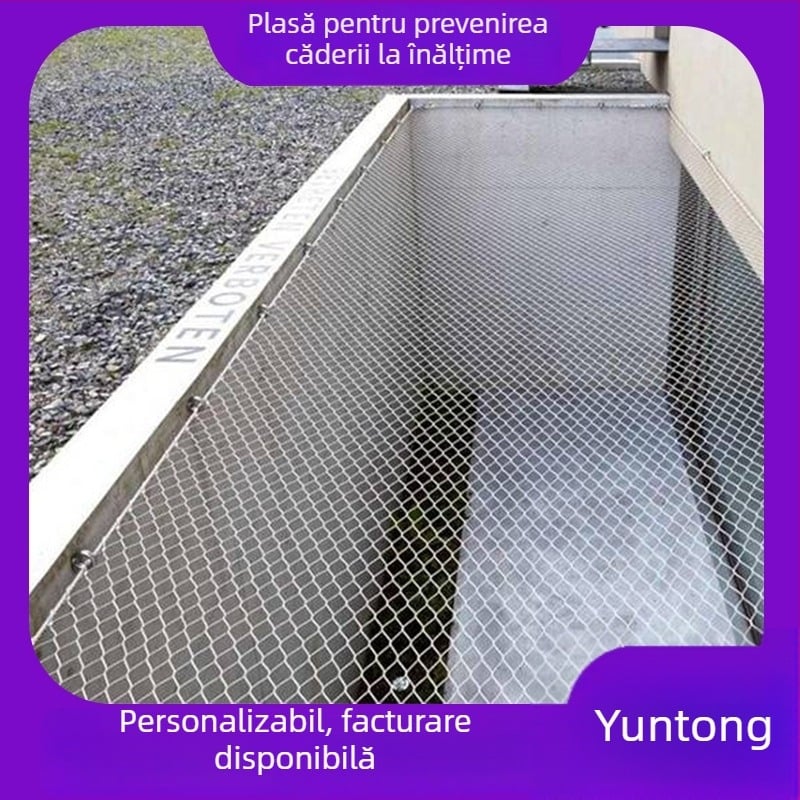 Plasă din sârmă din oțel inoxidabil 304 cu cataramă anti-cadere, model cu găuri în formă de diamant, pentru parcuri, grădini zoologice și hoteluri, instalare ghidată