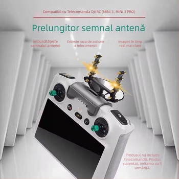 Amplificator de antenă pentru telecomandă RC cu ecran, compatibil DJI Mini 3 / Mini 3 Pro — crește semnalul și extinde raza de acțiune