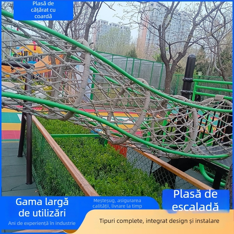 Plasă de cățărare – plasă de siguranță generală, model Climbing Net, material: iută, sarcină 300 kg, protecție decorativă