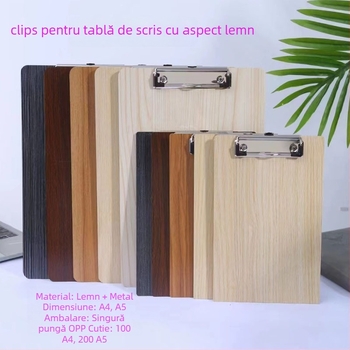 Clipboard din lemn A4/A5 cu clemă – pentru birou și școală, grosime a plăcii personalizabilă și lățimea plăcii de susținere