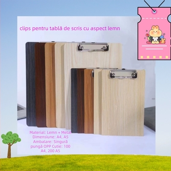 Clipboard din lemn A4/A5 cu clemă – pentru birou și școală, grosime a plăcii personalizabilă și lățimea plăcii de susținere