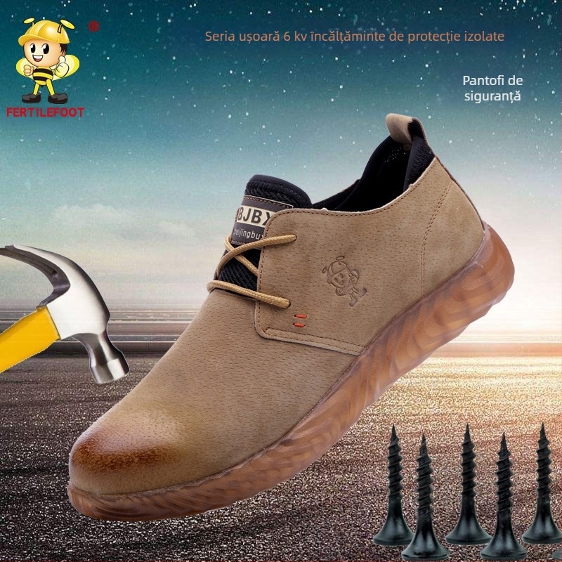 Pantofi de siguranță pentru sudori: partea superioară din nubuk, vârf din oțel, rezistenți la pătrundere și zdrobire